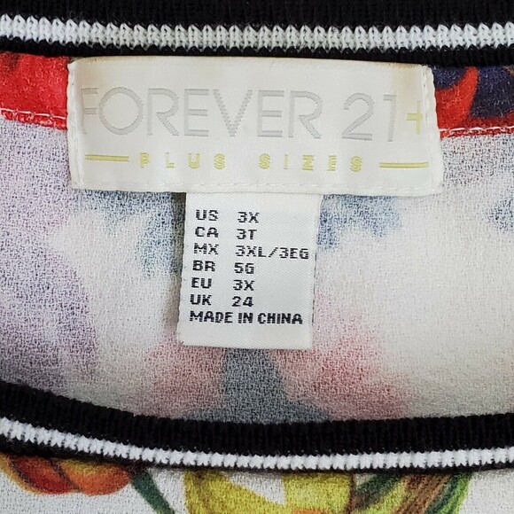 Floral Long Sleeve Top Plus Size Women's 3X Malibu Colorful Forever 21 - Picture 4 of 11